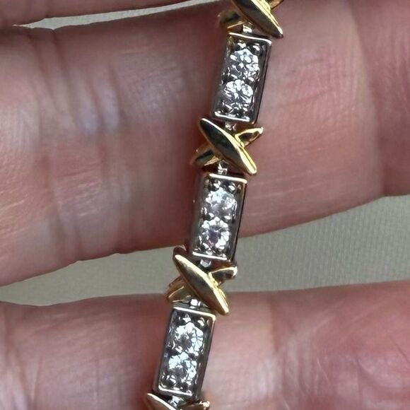 X Cross Design Zirconia Charm Bracelets for Women Men - Picture 3 of 6